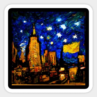 New York City in Van Gogh's style Sticker